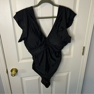 Blooming Jelly Black One Piece Swimsuit